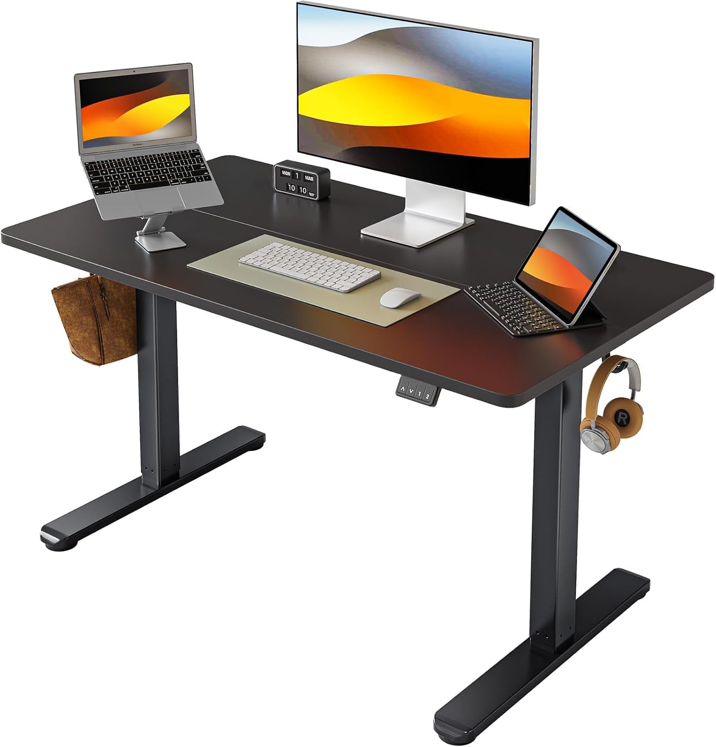 Electric Standing Desk, Height Adjustable Stand up Desk, 40 X 24 Inches Sit Stand Home Office Desk, Computer Desk, Black