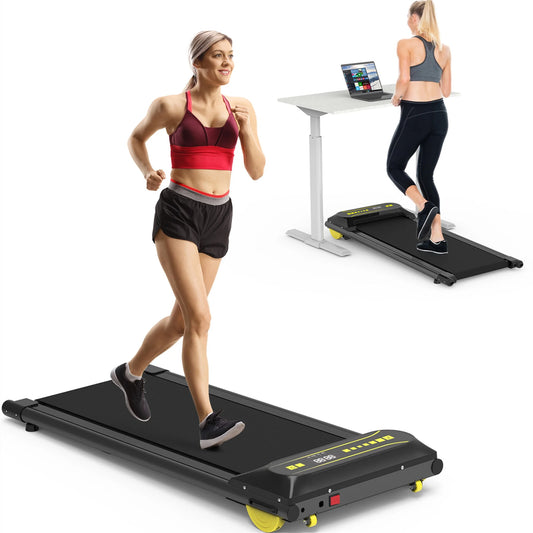 Walking Pad Treadmill with Incline, under Desk Treadmill Portable Treadmill for Home Office Walking Running, 265 Lb Capacity, 4 Mph Speed, Black