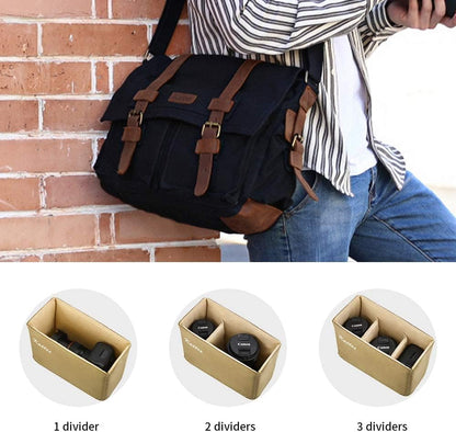 Leather Canvas Camera Bag Vintage DSLR SLR Messenger Shoulder Bag