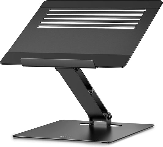 LSX5 Aluminum Laptop Stand, Ergonomic Adjustable Notebook Stand, Riser Holder Computer Stand Compatible with Air, Pro, Dell, HP, Lenovo More 10-14" Laptops (Black)