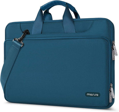 360 Protective Laptop Shoulder Bag Compatible with Macbook Air 15 Inch M2 A2941 2023/Pro 16 Inch M3 M2 M1 2023-2019, 15-15.6 Inch Notebook,Matching Color Sleeve with Belt, Teal Green