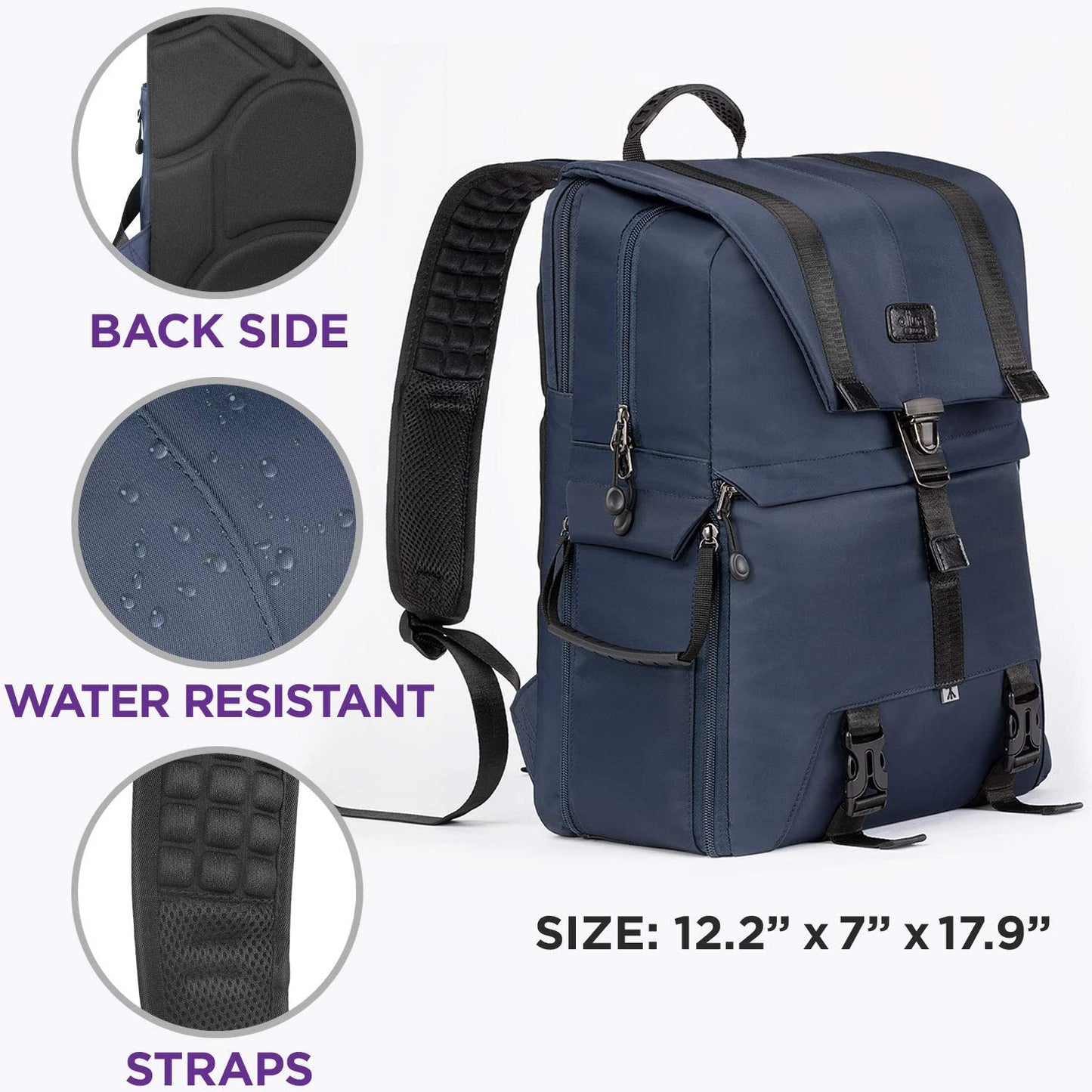 Laptop and DSLR Camera Backpack - Travel Backpacks with Tripod Holder - Heavy Duty Water Resistant